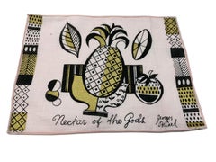 Vintage Linen Cocktail Napkins by Georges Briard in Nectar of the Gods Pattern