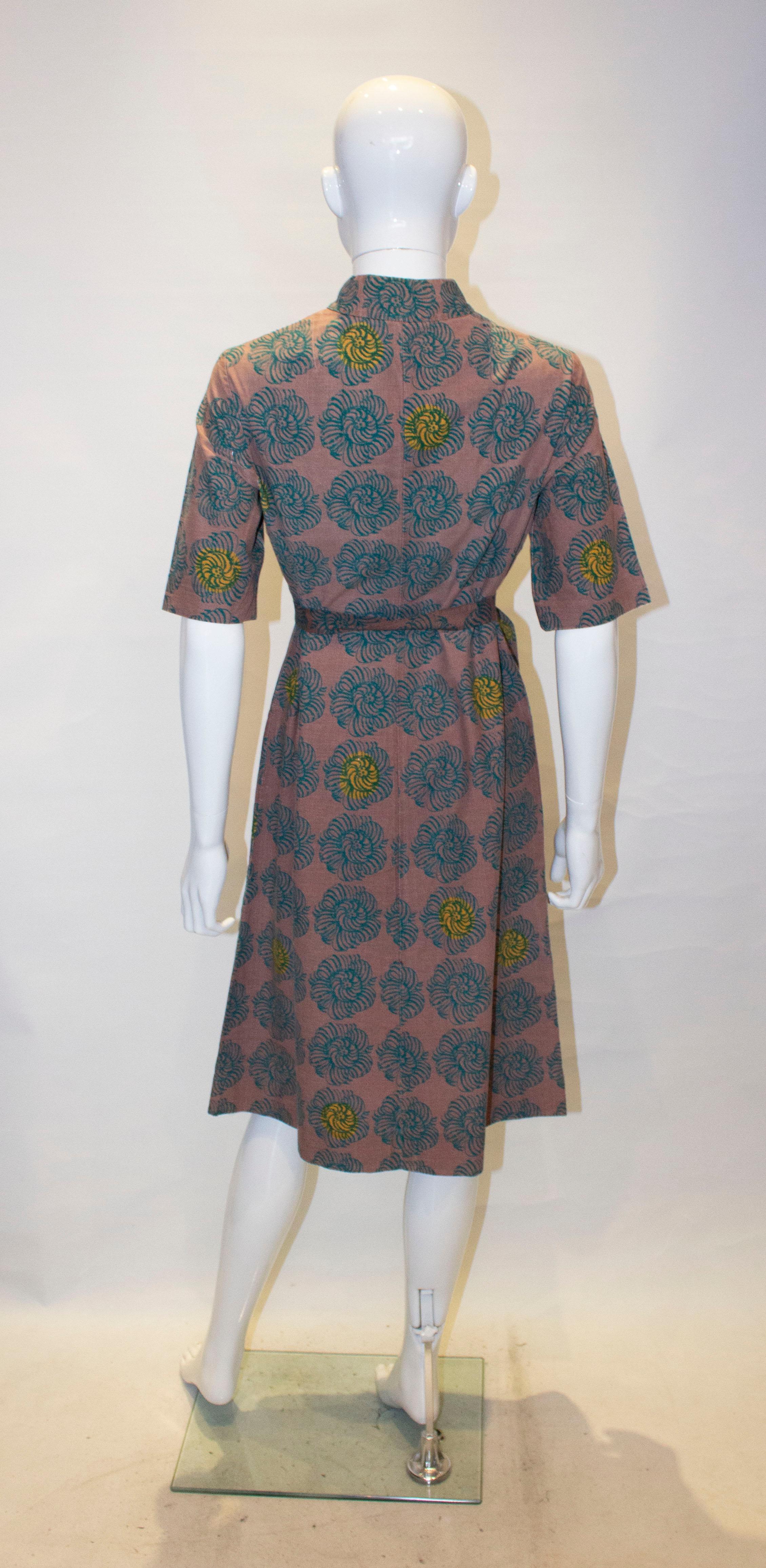 Gray Vintage Linen Dress by Marimeko of Finland