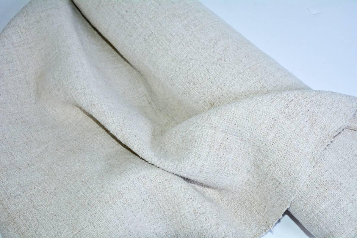 Vintage Linen Grain Sack Fabric In Excellent Condition In Sheffield, MA