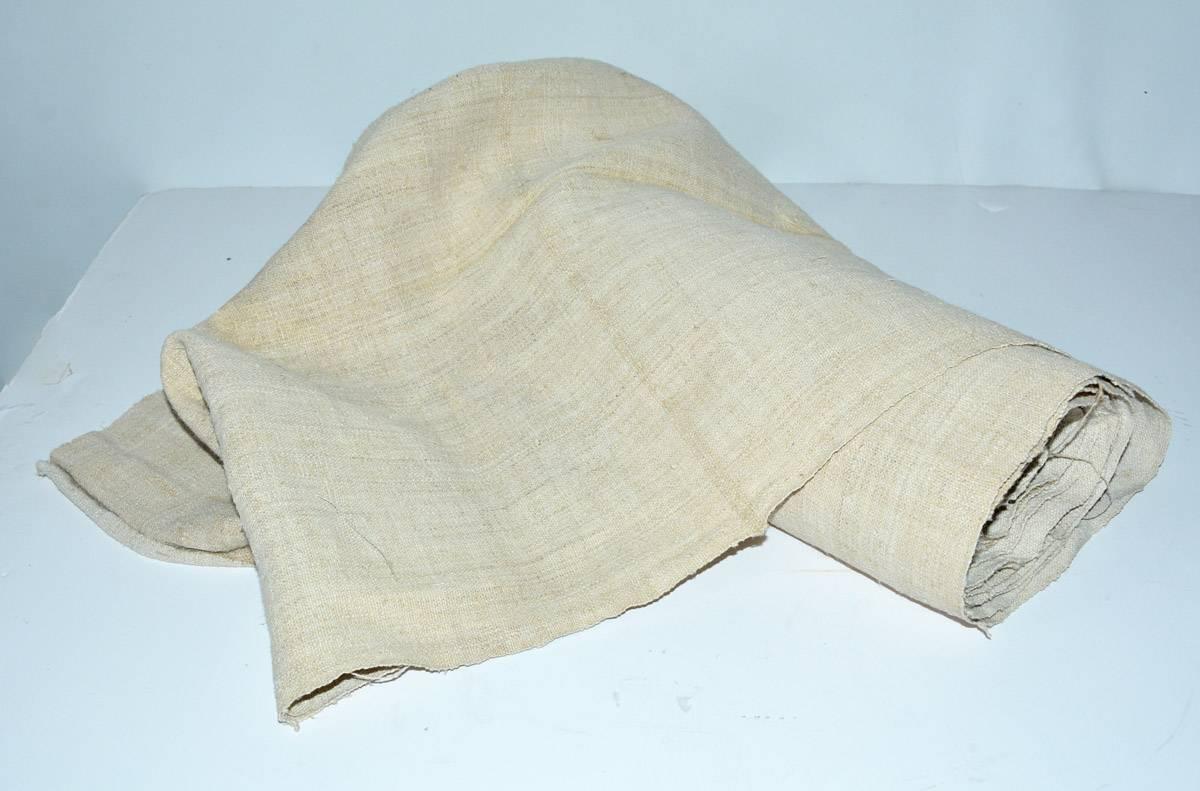 British Vintage Linen Grain Sack Fabrica For Sale