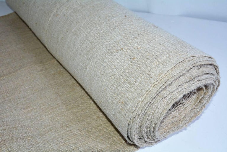 Vintage Linen Grain Sack Fabric For Sale at 1stDibs