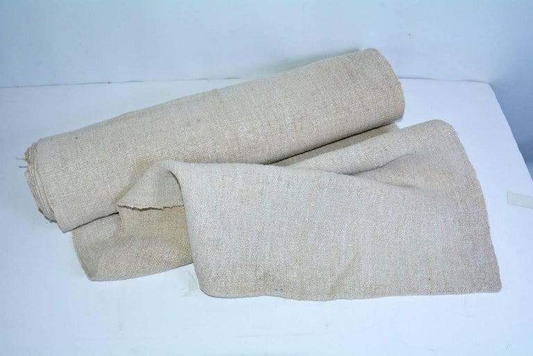 Vintage Linen Grain Sack Fabric For Sale at 1stDibs