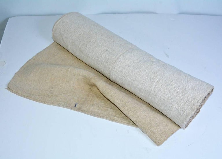 Vintage Linen Grain Sack Fabric For Sale at 1stDibs