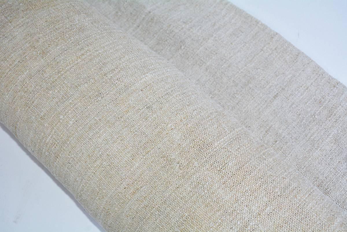 Vintage Linen Grain Sack Fabric In Good Condition In Sheffield, MA
