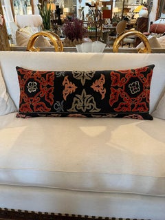 Cojín Suzani Vintage de Lino Bordado a Mano