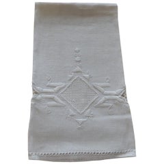 Vintage Linen Hand Embroidery Towel