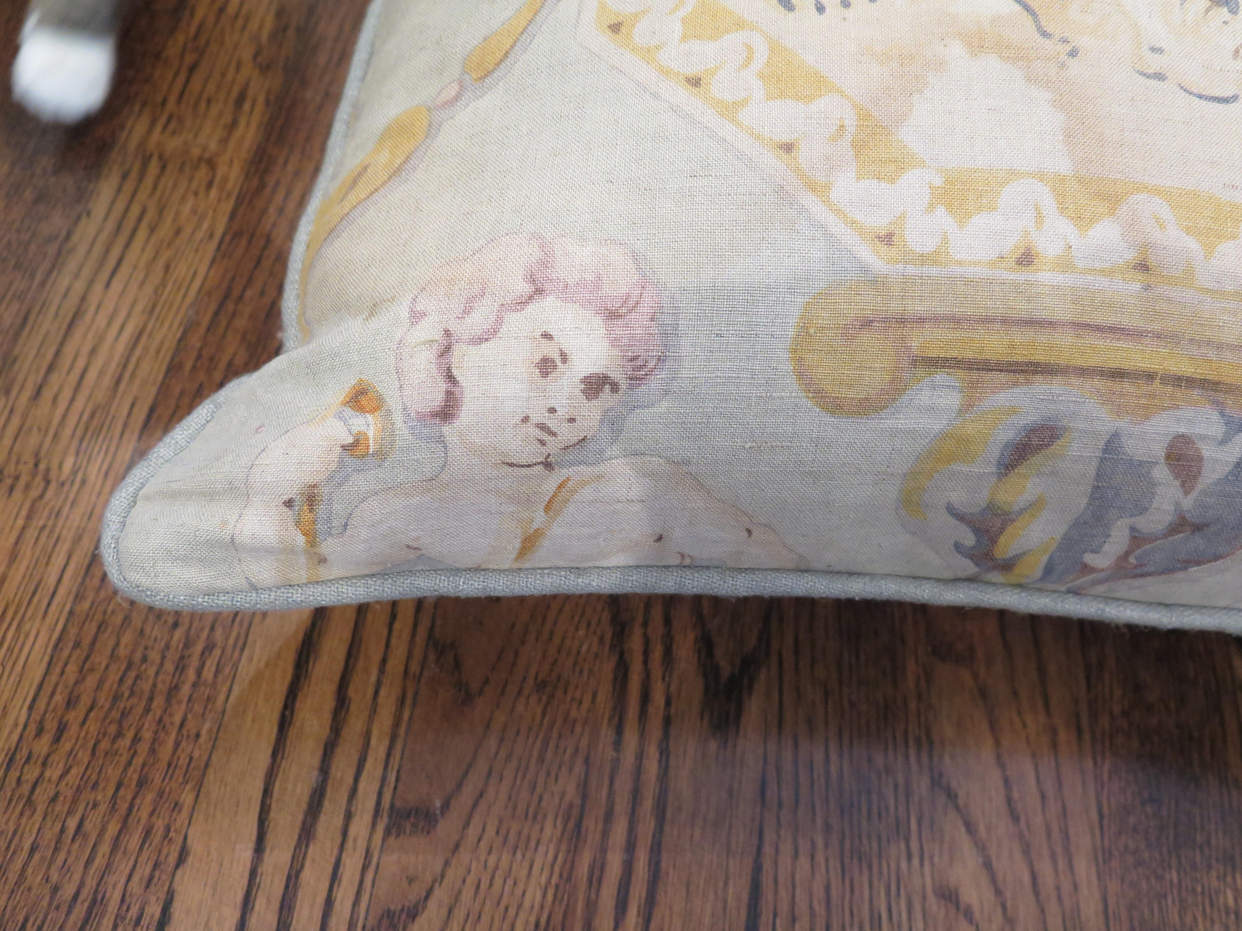 Vintage Linen Panel Pillows In Good Condition In Houston, TX