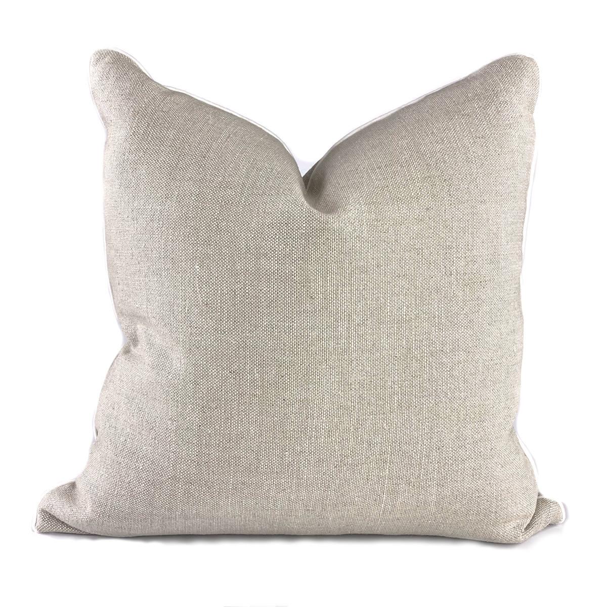 Australian artisan design and craftsmanship, this high-end, vintage linen pillow provides casual luxury fused with contemporary elegance. 

Showcasing the natural beauty of European linen bringing inviting soft textures to both classic and formal