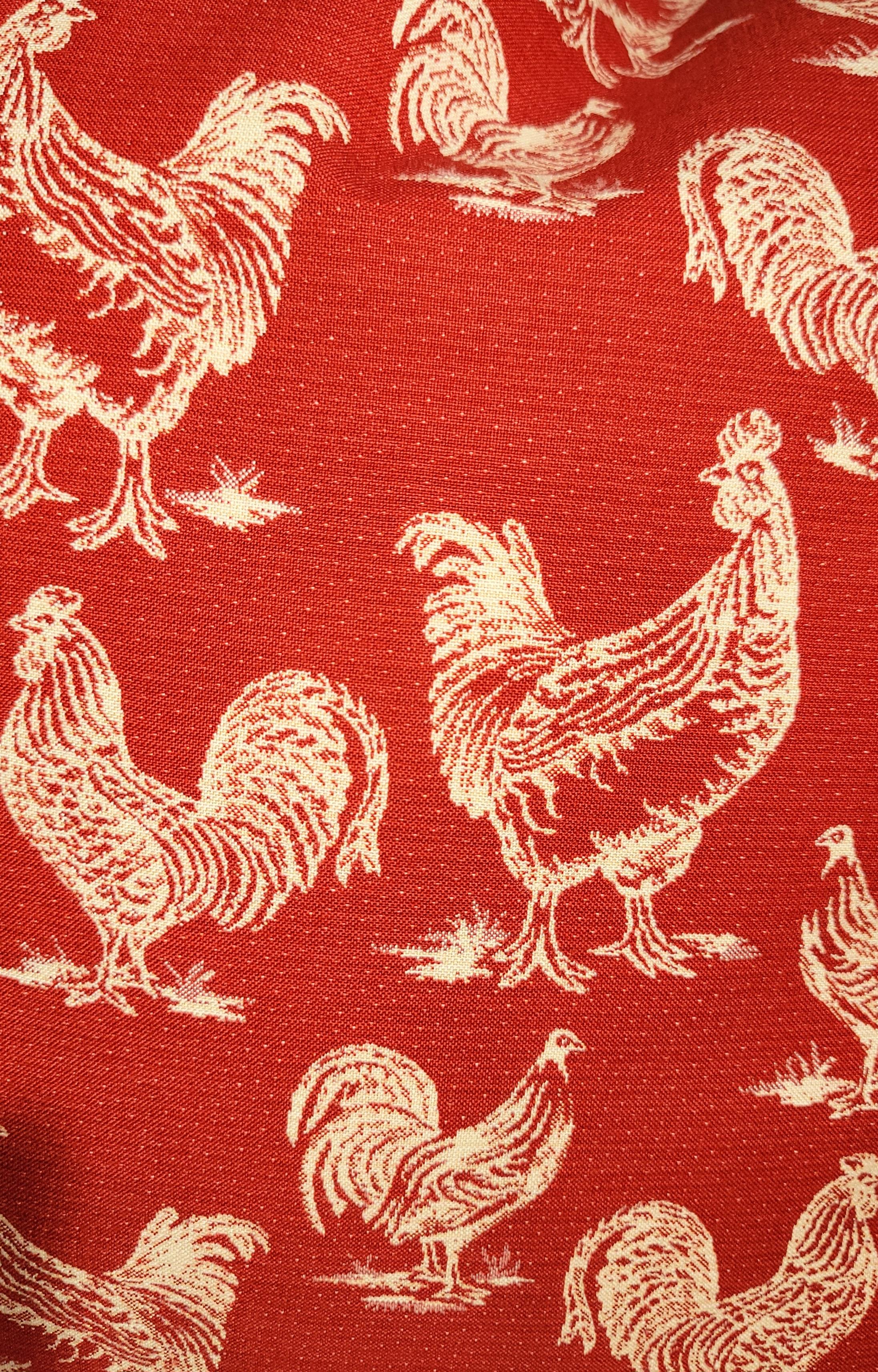 American Vintage Linen Rooster Pillows For Sale