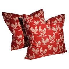 Vintage Linen Rooster Pillows
