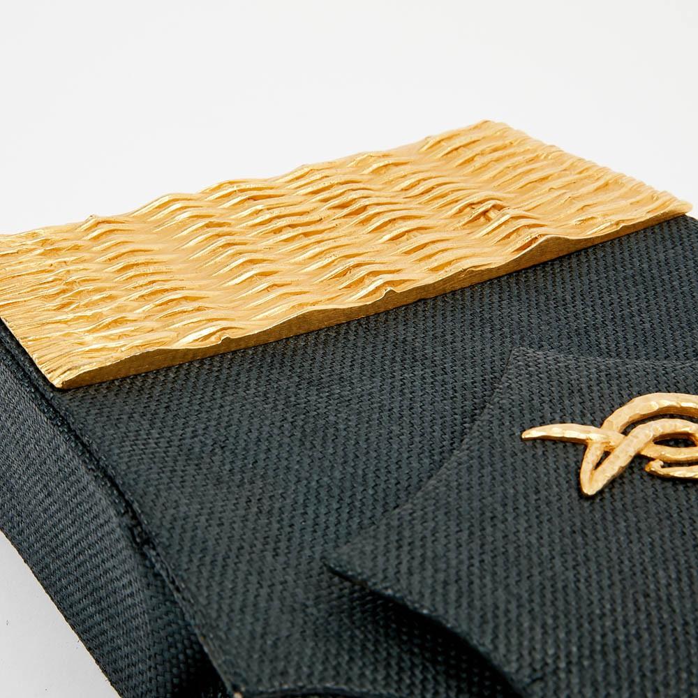 Vintage Linen Wicker Bag by Christian Lacroix Gold Tone 7