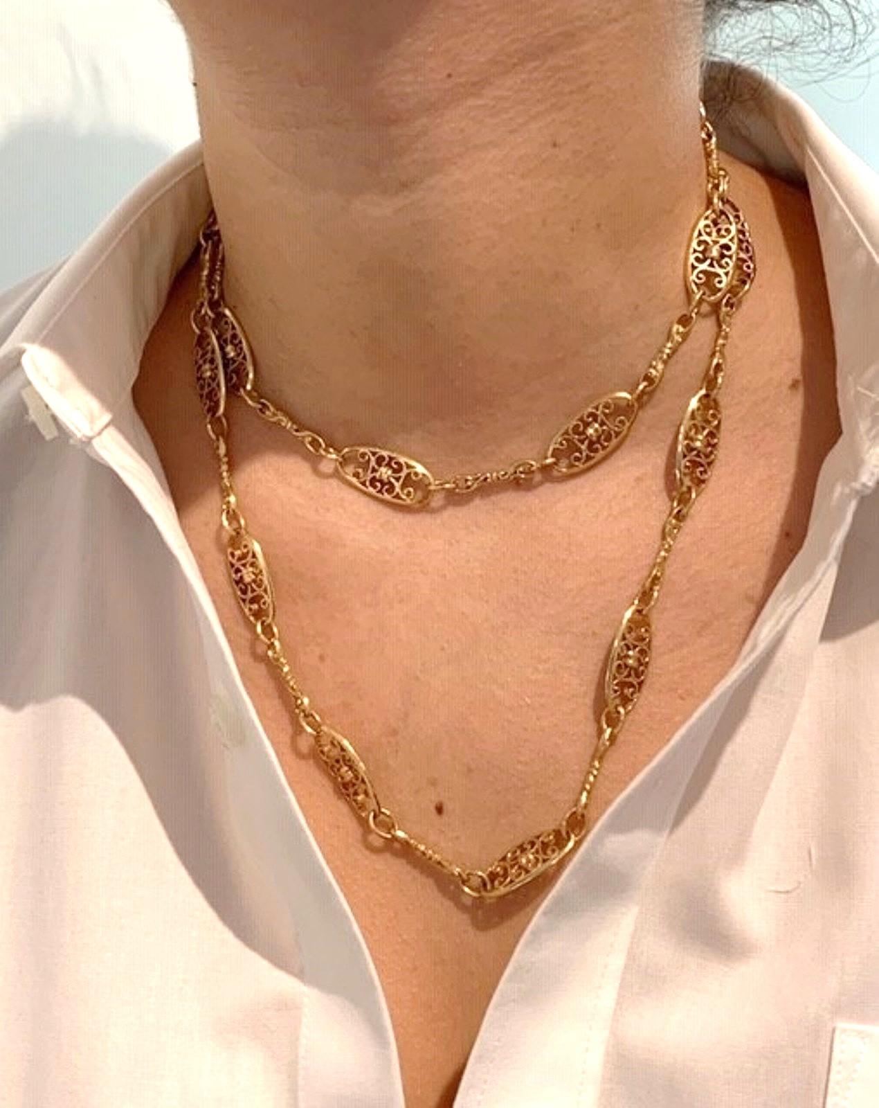 Vintage Link Gold Chain In Good Condition In Beverly Hills, CA