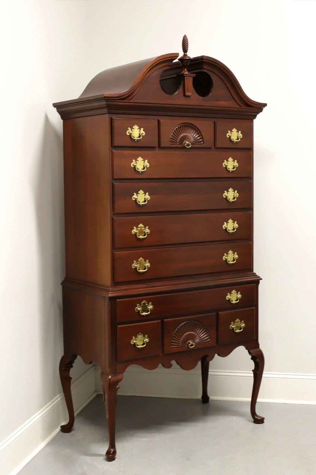 LINK-TAYLOR Heirloom Solid Mahogany Queen Anne Style Highboy Chest For Sale 4