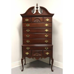 LINK-TAYLOR Heirloom Solid Mahogany Queen Anne Style Highboy Chest