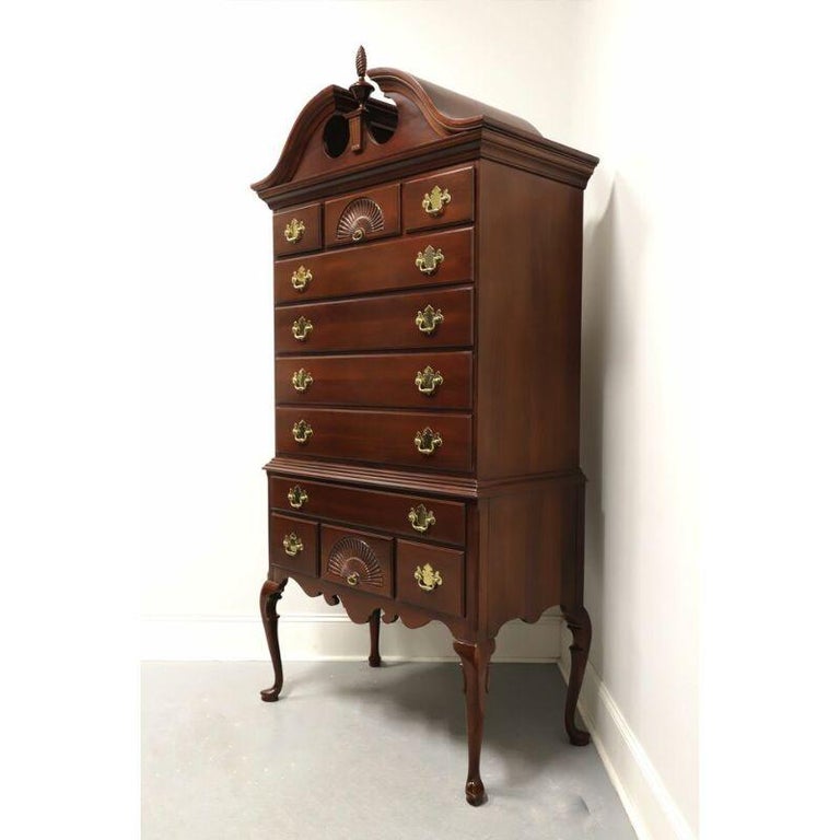 LINKTAYLOR Solid Mahogany Queen Anne Style Highboy Chest For Sale at