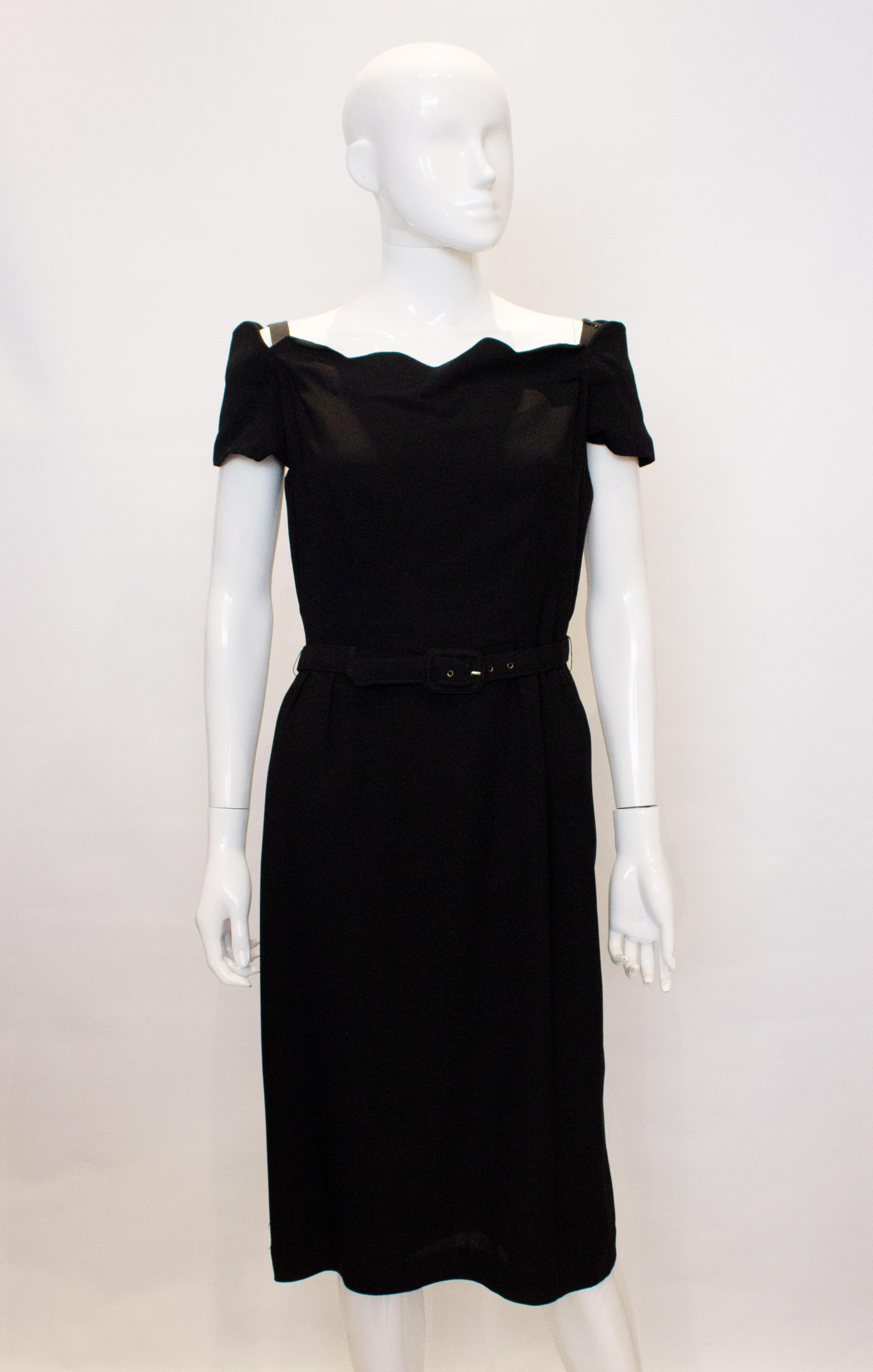 Vintage Linz Line Black Cocktail /Dinner Dress In Good Condition For Sale In London, GB