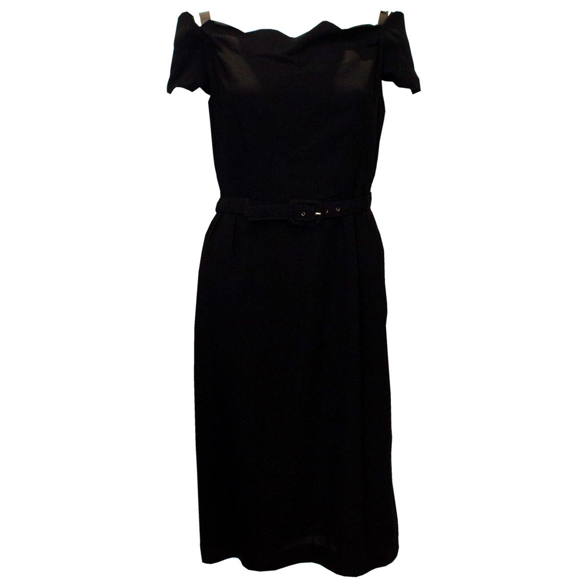 Vintage Linz Line Black Cocktail /Dinner Dress