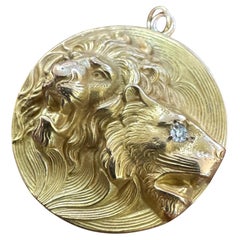 Vintage Lion Head Necklace Pendant