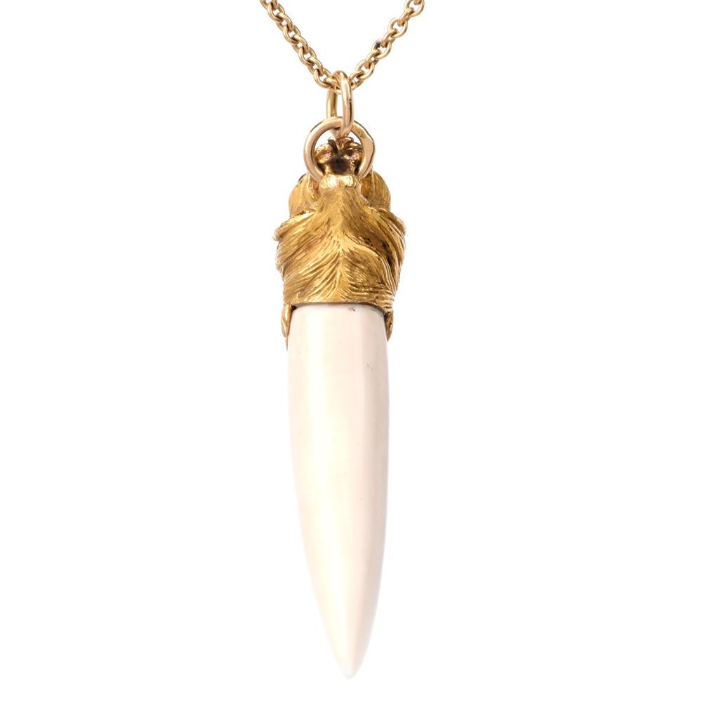 real lion tooth necklace