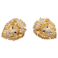 Vintage Lion Heads Earrings