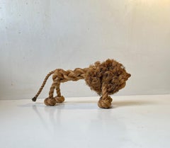 Vintage Lion in Natural Rope by Kay Bojesen & Jorgen Bloch, Denmark, 1960s