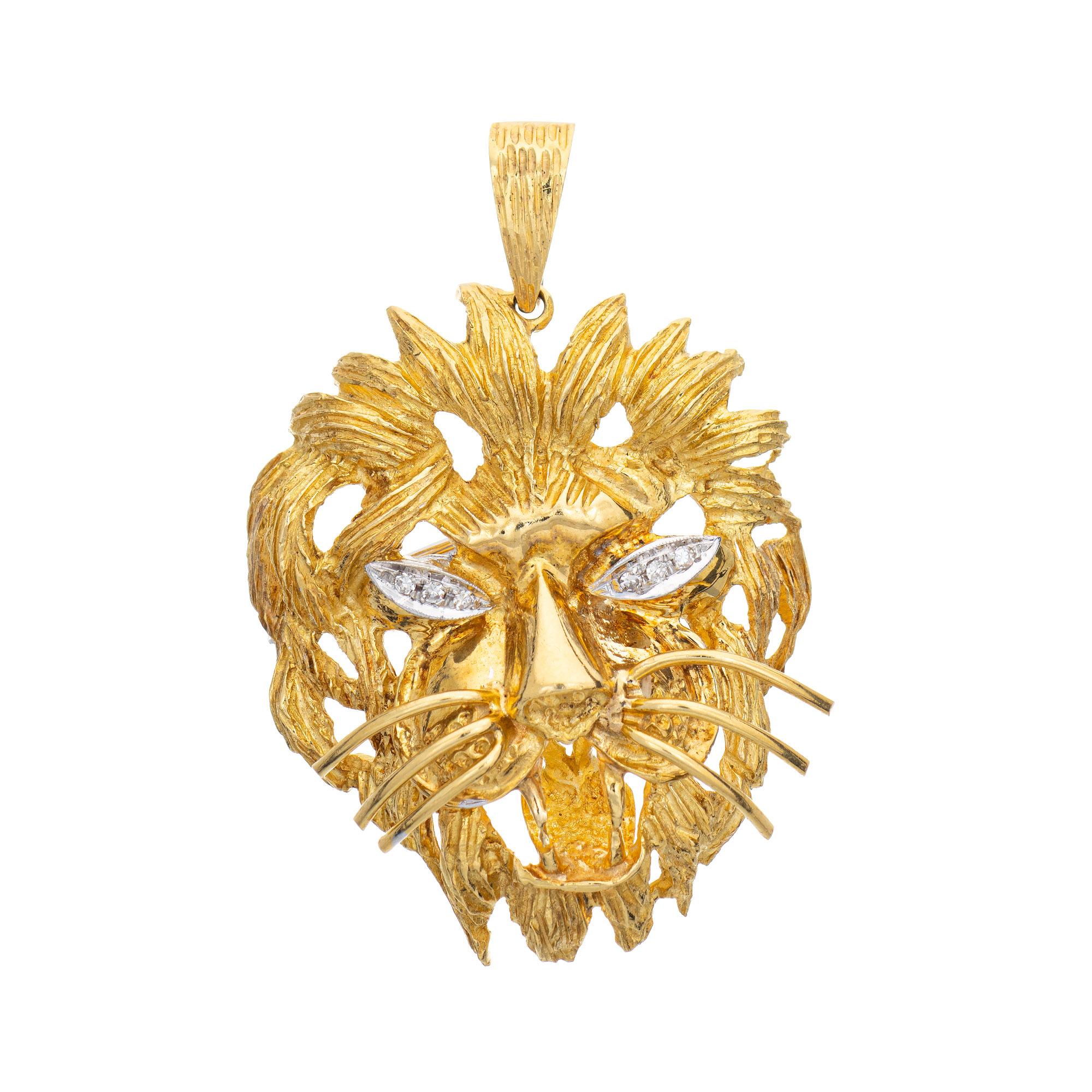 14k lion pendant