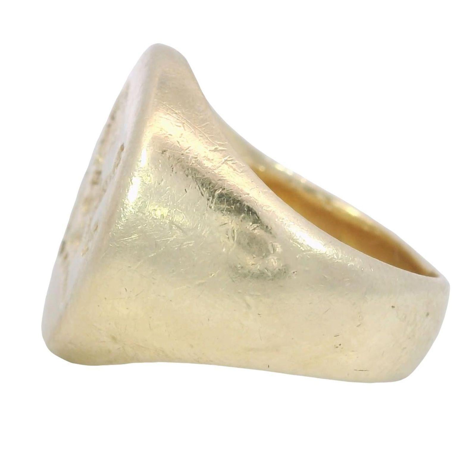 Anello Leone d'epoca in oro giallo 14K misura 7,25 in vendita 1