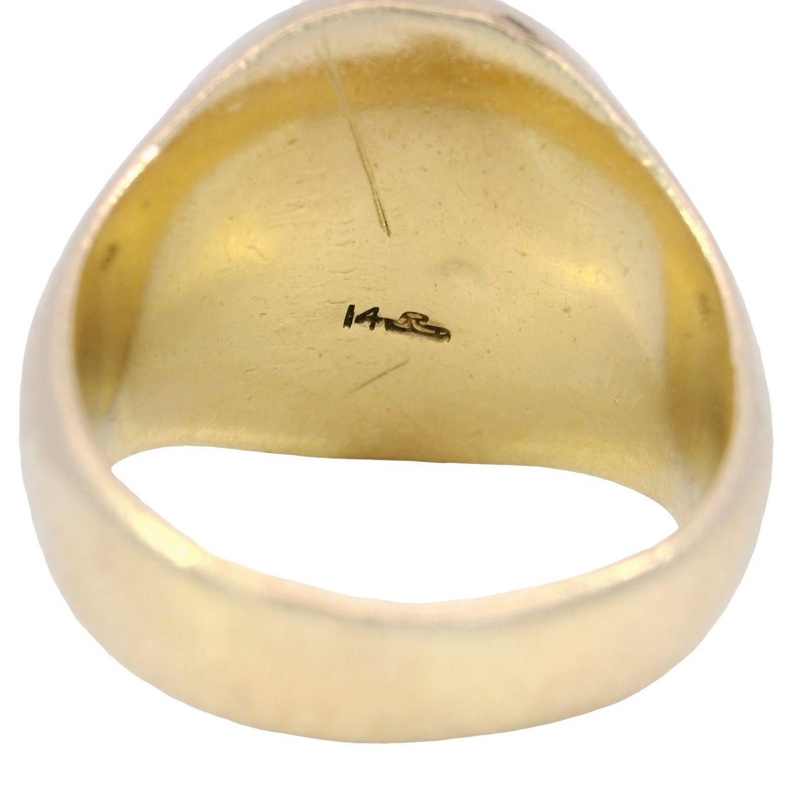 Anello Leone d'epoca in oro giallo 14K misura 7,25 in vendita 2