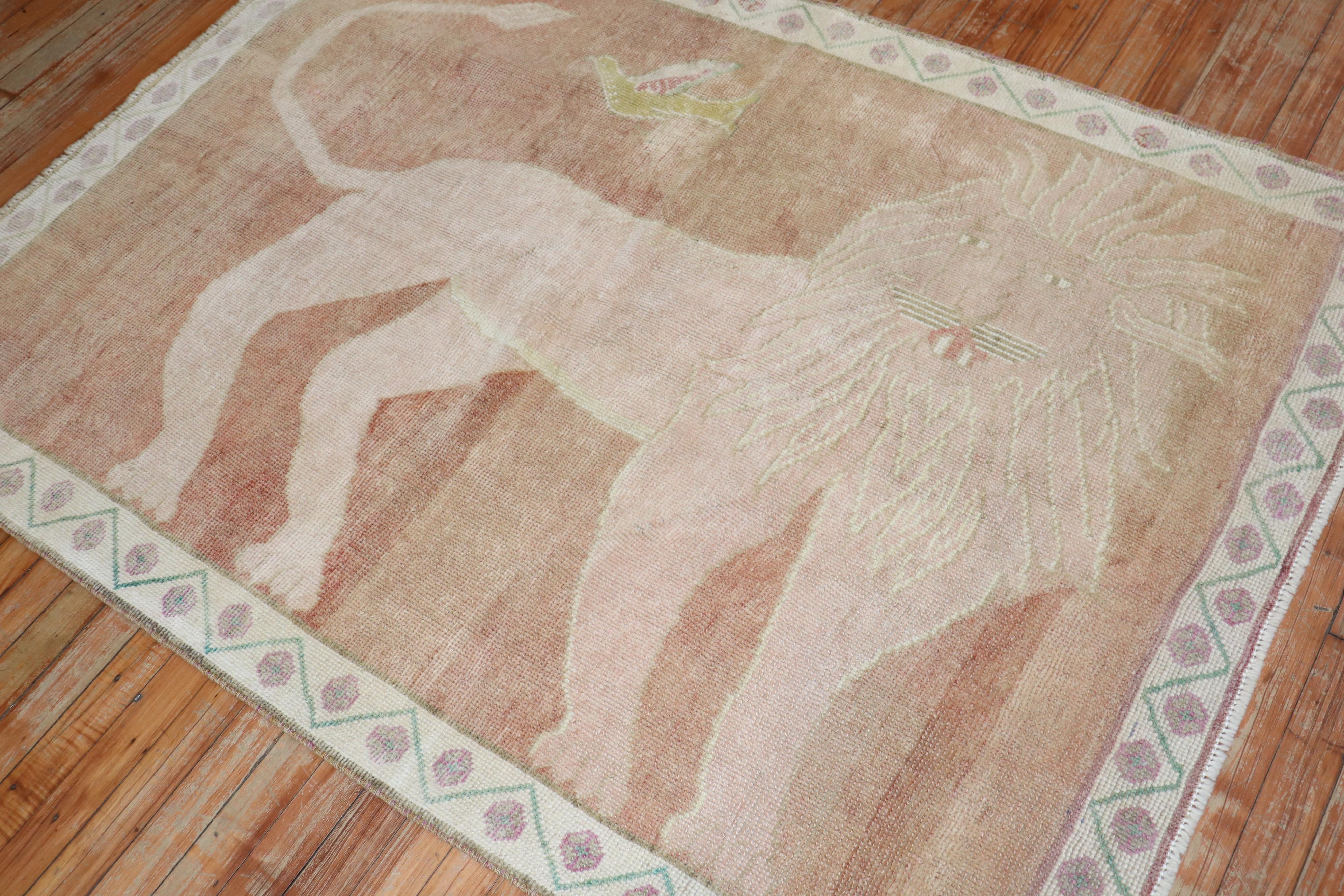 vintage lion rug