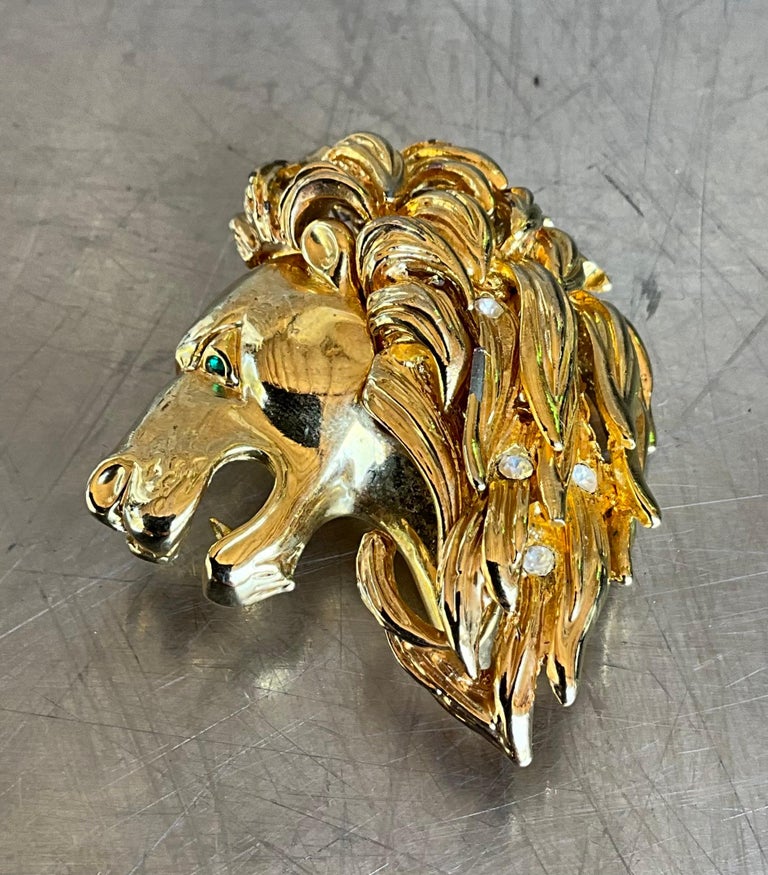 Spilla Da Balia In Acciaio Inox A Forma Di Leone Con Corona: Elegante Accessorio Per Uomo, Regalo Con Scatola - 3