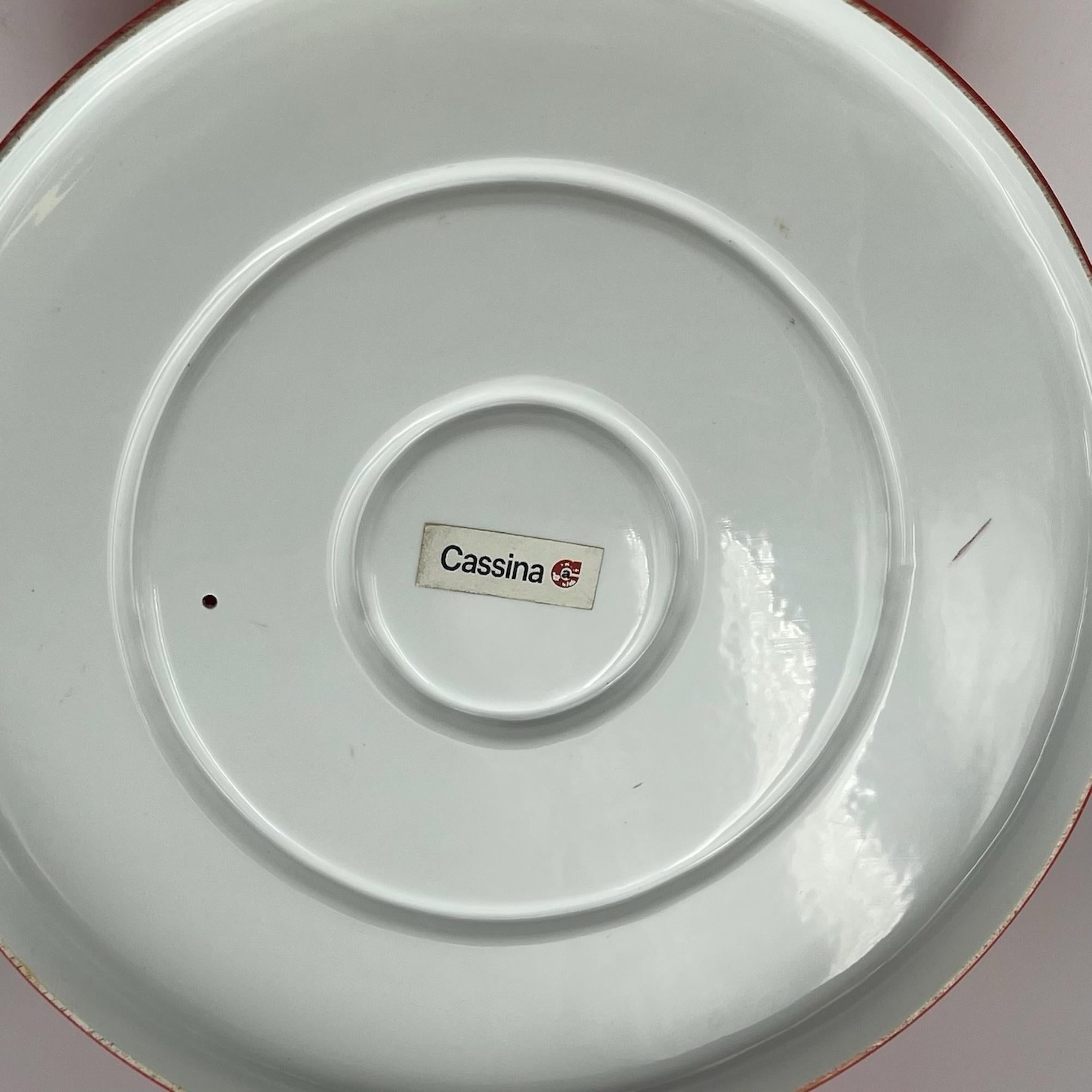 Ère spatiale Miroir de table vintage Cassina, années 60 - Rare pierre précieuse de design rétro orange en vente
