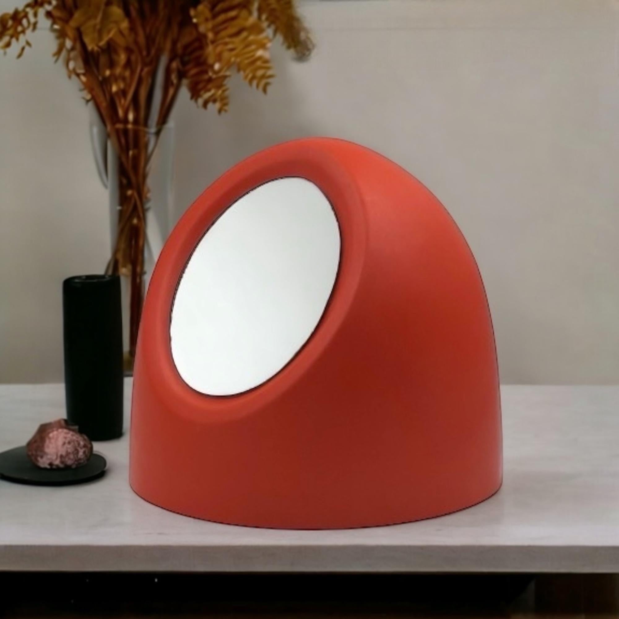 Miroir de table vintage Cassina, années 60 - Rare pierre précieuse de design rétro orange Bon état - En vente à San Benedetto Del Tronto, IT