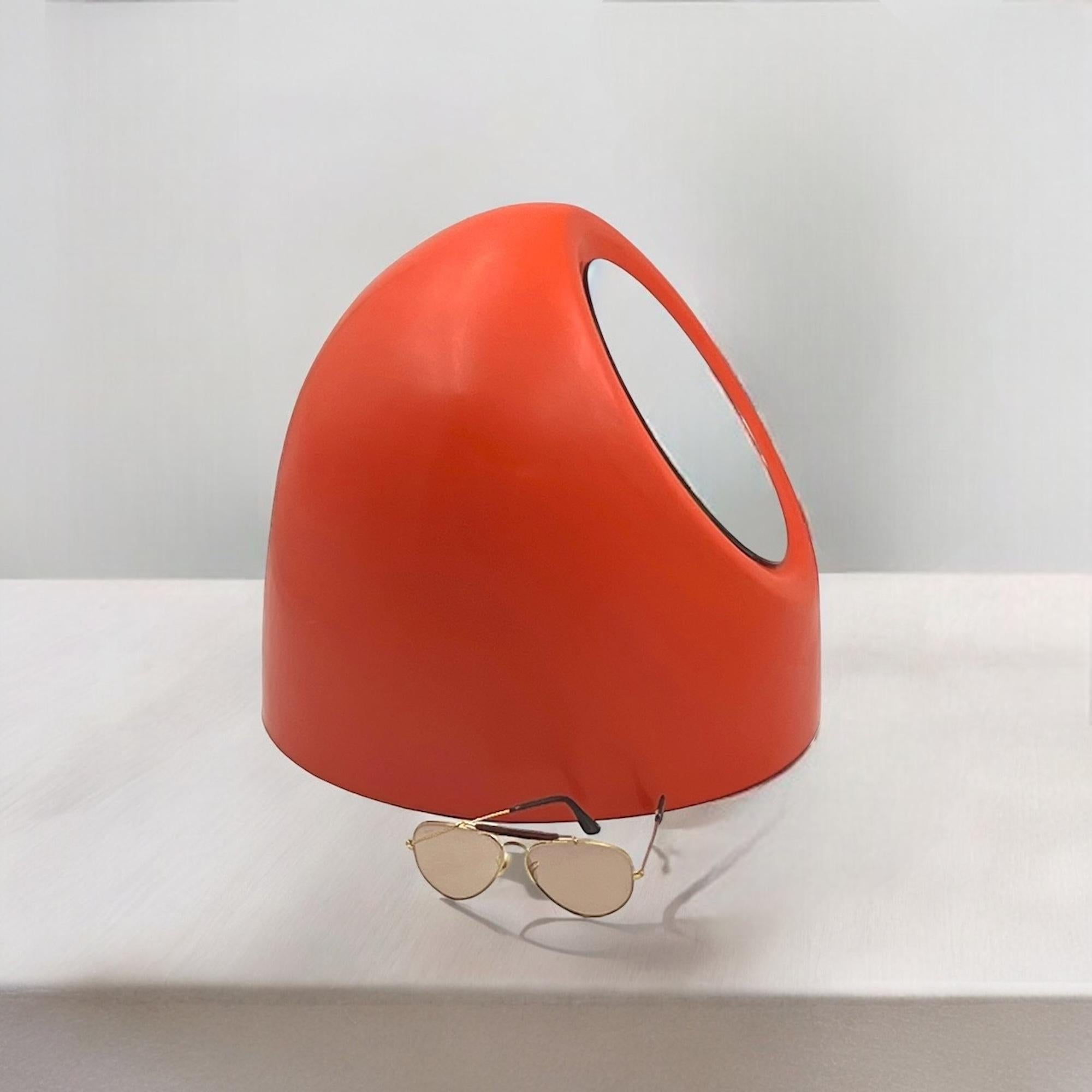 Milieu du XXe siècle Miroir de table vintage Cassina, années 60 - Rare pierre précieuse de design rétro orange en vente