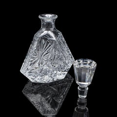 Vintage Liqueur Decanter, English, Crystal Glass, Spirit Bottle, Barware, C.C. 1970