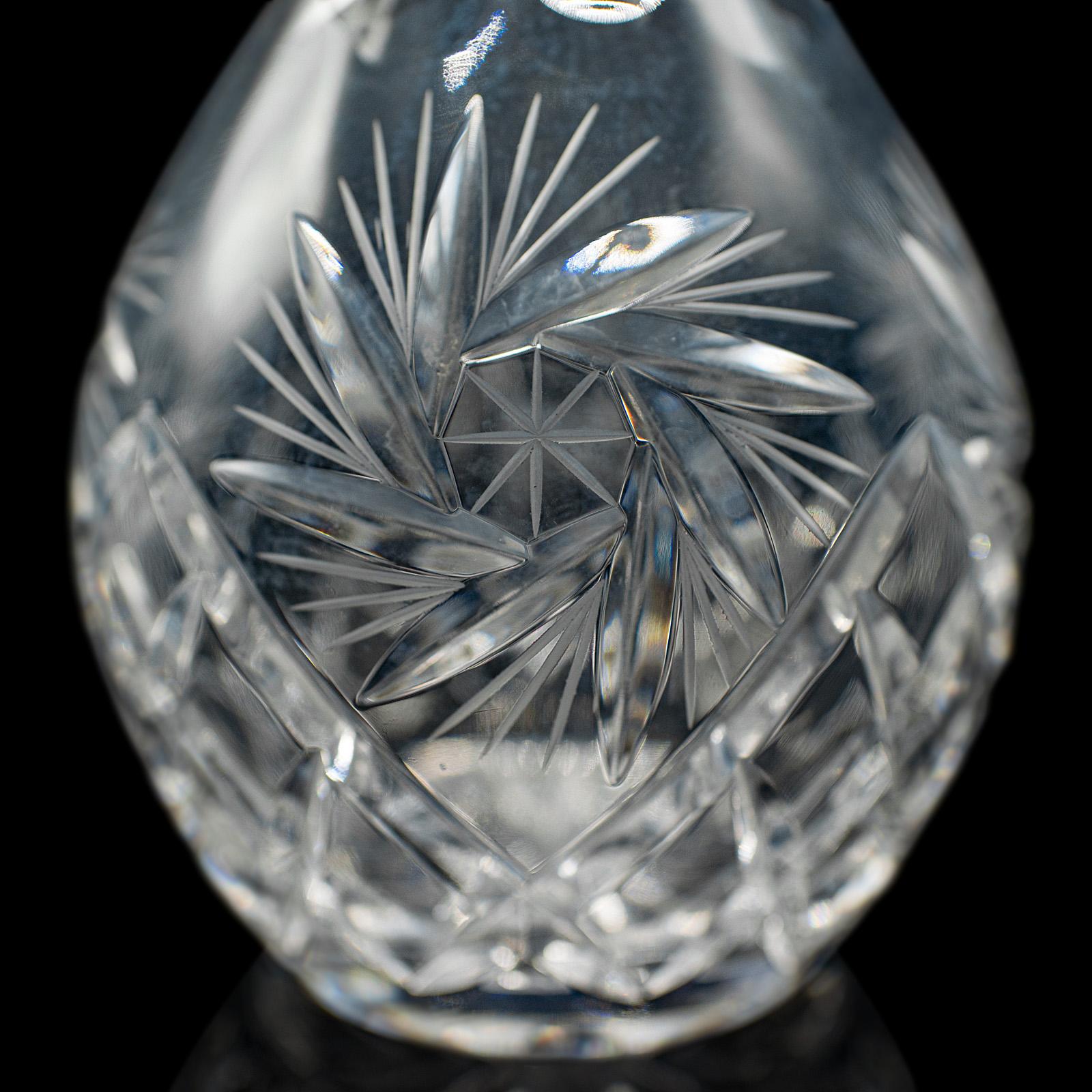 Vintage Liqueur Decanter, English, Cut Crystal Glass, Mid 20th Century, C.1960 For Sale 4
