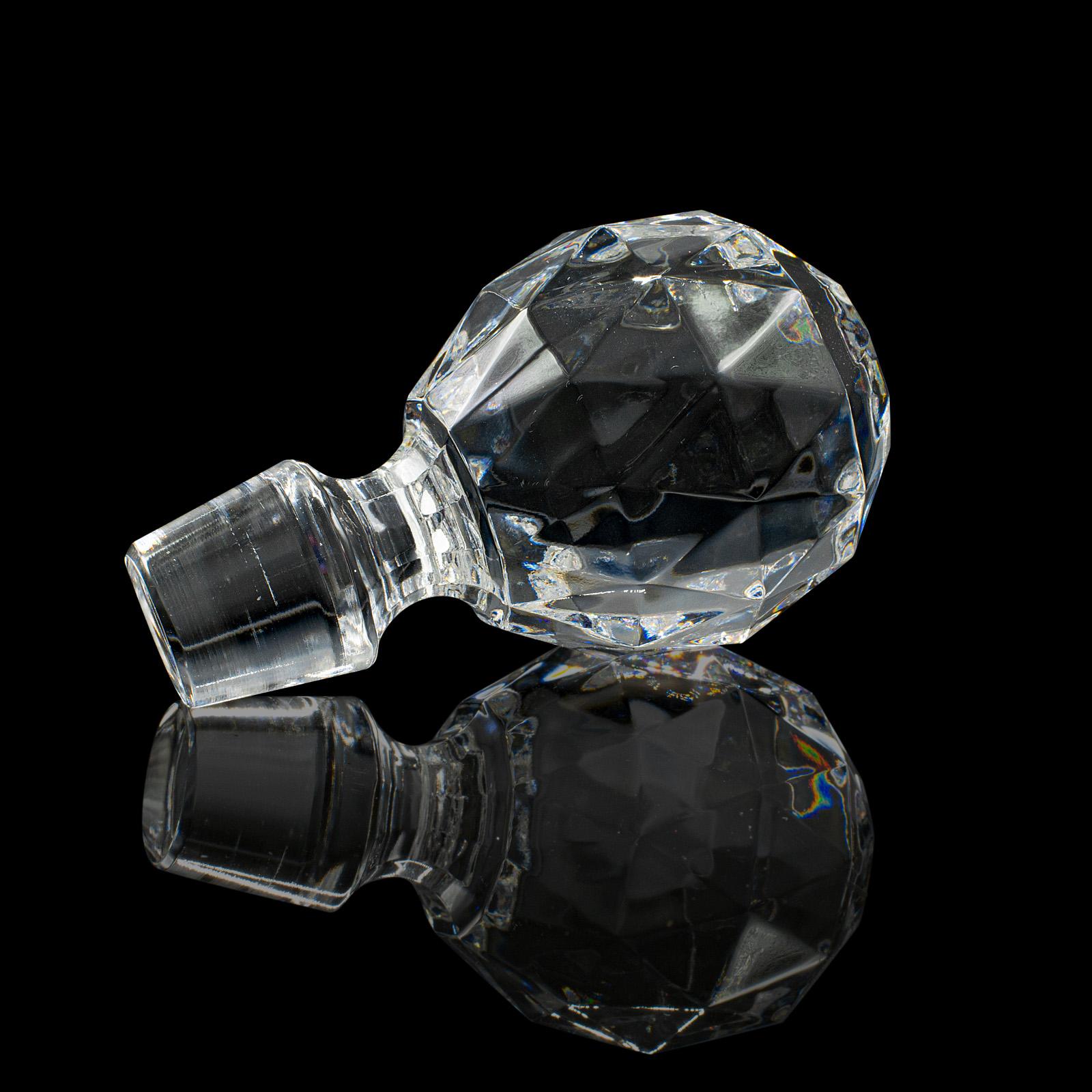 Vintage Liqueur Decanter, English, Cut Crystal Glass, Mid 20th Century, C.1960 For Sale 5