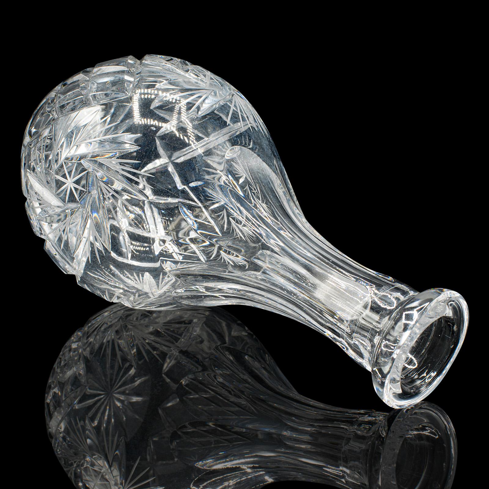 Vintage Liqueur Decanter, English, Cut Crystal Glass, Mid 20th Century, C.1960 For Sale 1