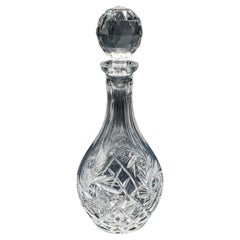 Carafe à liqueur anglaise, verre de cristal taillé, milieu du 20e siècle, vers 1960