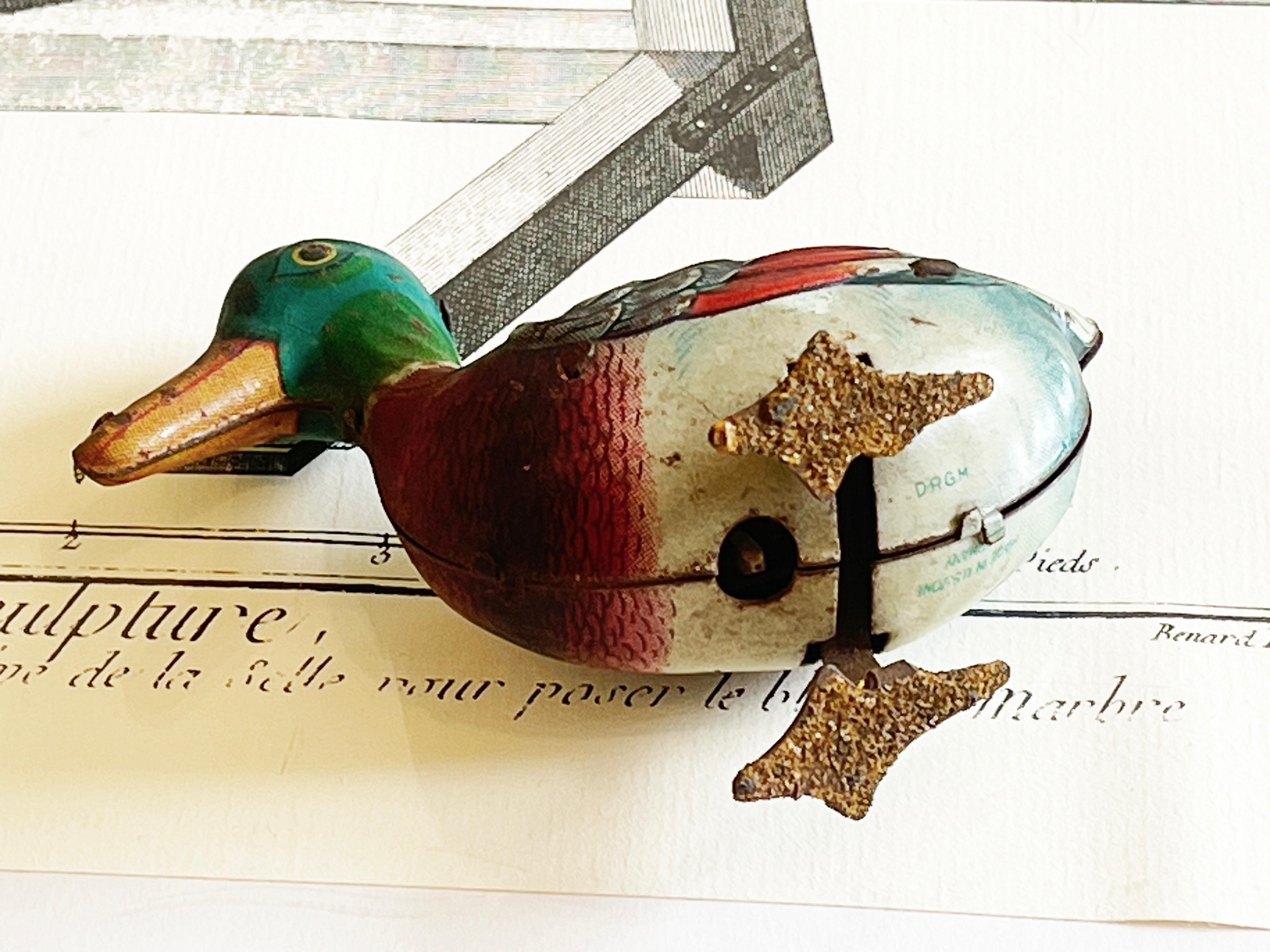 Vintage Litho Wind-up Tin Duck 1940's to 1950's, West Germany, US Zone in vendita 4
