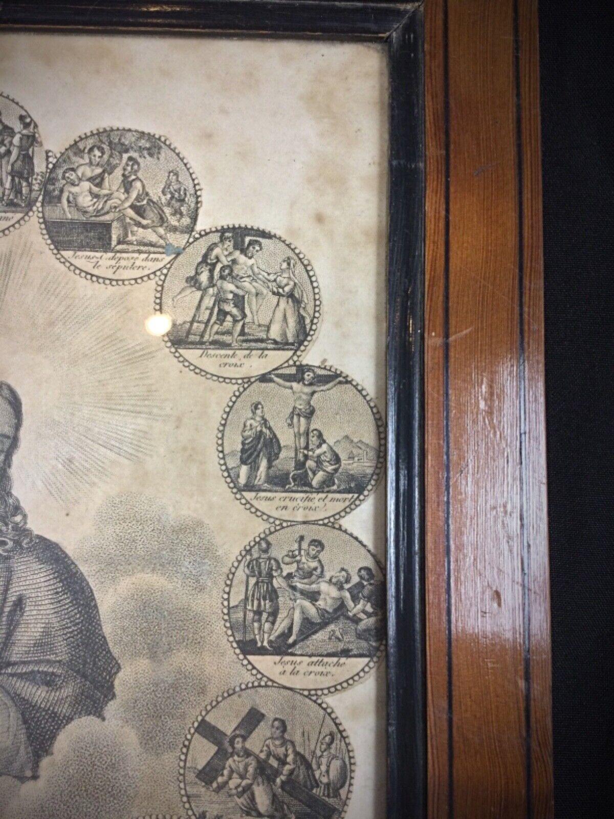 Litografia Vintage: Cronologia della morte di Gesù - Esoterismo - 2Y101 In condizioni buone in vendita a Bordeaux, FR