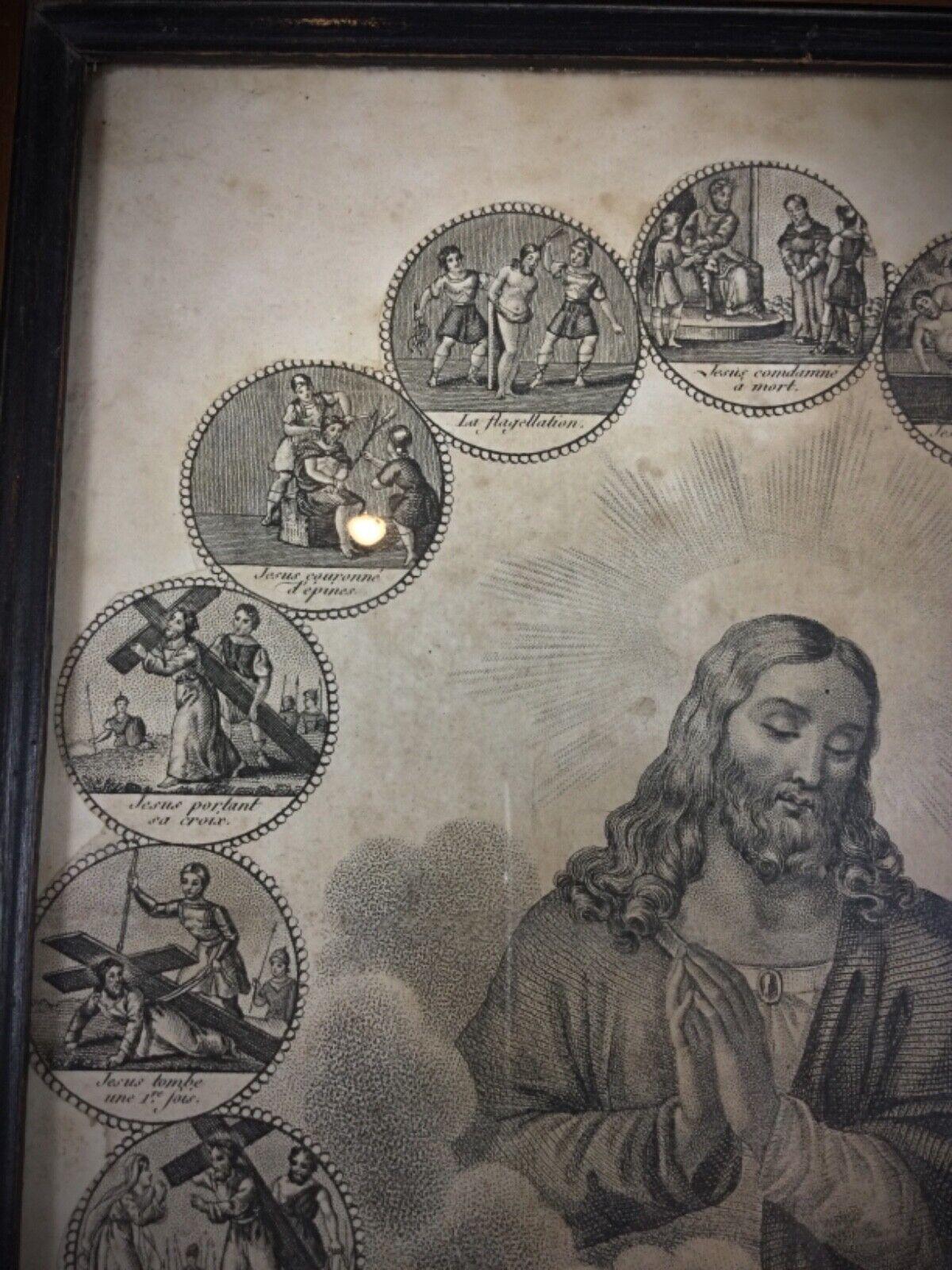 XX secolo Litografia Vintage: Cronologia della morte di Gesù - Esoterismo - 2Y101 in vendita