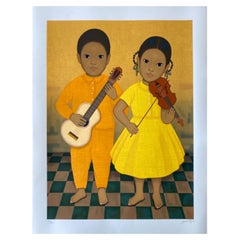 Vintage Lithograph Serie "Niños mexicanos" by Gustavo Montoya