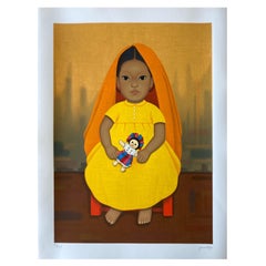 Vintage Lithograph Serie "Niños mexicanos" by Gustavo Montoya