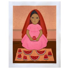 Vintage Lithograph Serie "Niños mexicanos" by Gustavo Montoya
