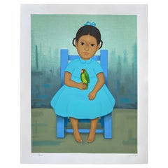 Vintage Lithographie Serie ""Niños mexicanos"" von Gustavo Montoya