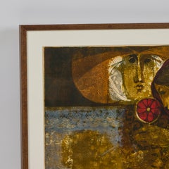 Vintage Lithograph Titled 'Couple' by Spanish Artist Alvar (Àlvar Suñol)