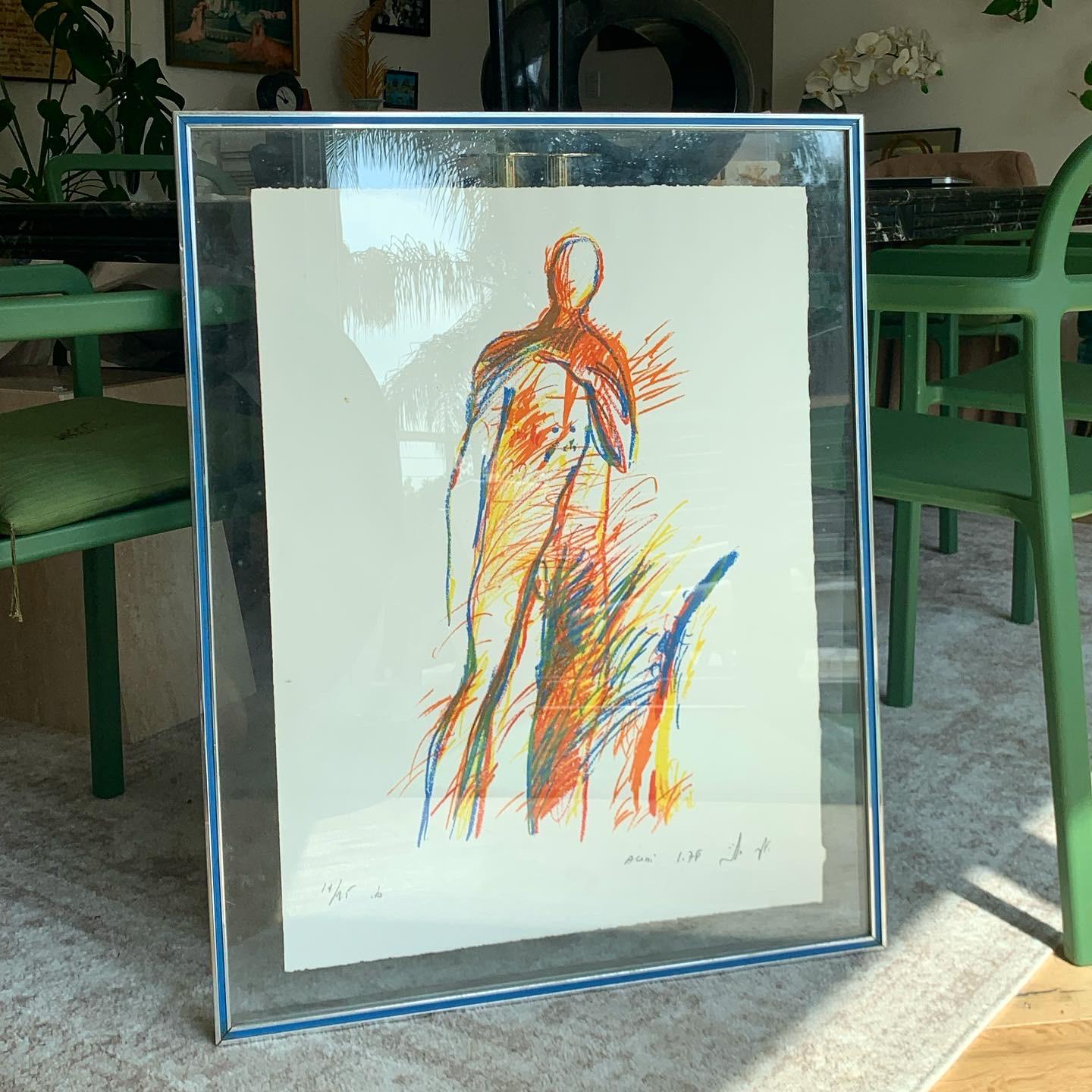 Vintage Lithographic Print Framed, Signed by Artist, 1978 5