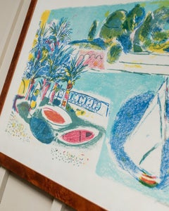 Vintage Lithography by Enrico Paolucci Beach Motif, 1970s