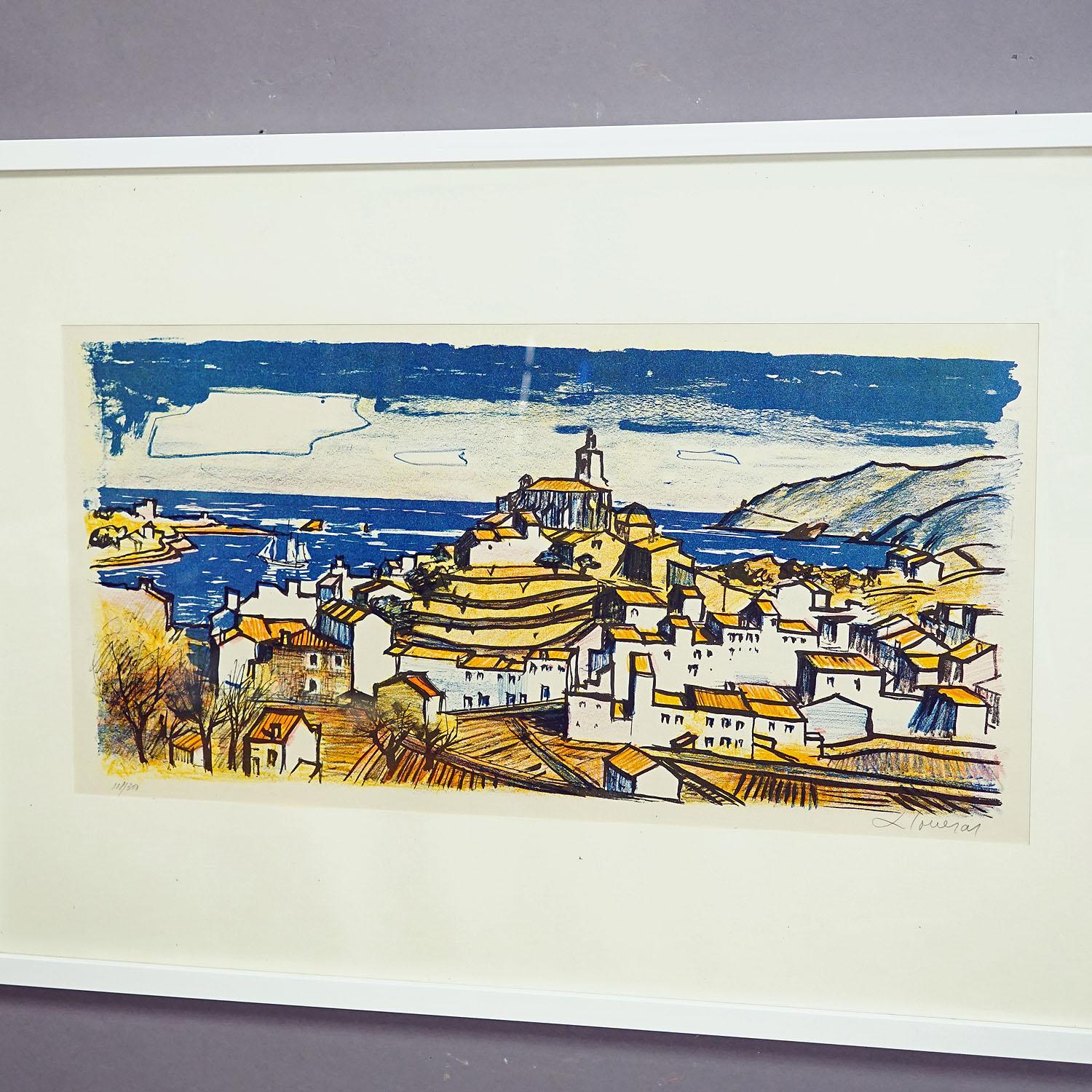 Impresión litográfica vintage de Frederic Lloveras, Cadaqués - Costa Brava, ca. 1980 Alemán en venta