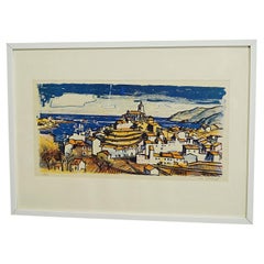 Lithografie-Druck von Frederic Lloveras, Cadaqués - Costa Brava, ca. 1980